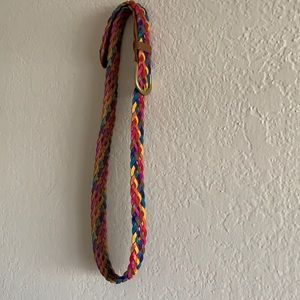 Multi Color Braided Leather Belt Size L